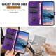 thumbnail image 3 of Funda Cartera para Motorola Moto Edge 50 Pro Tarjetero Soporte Magnético y Correa Morado, 3 of 5