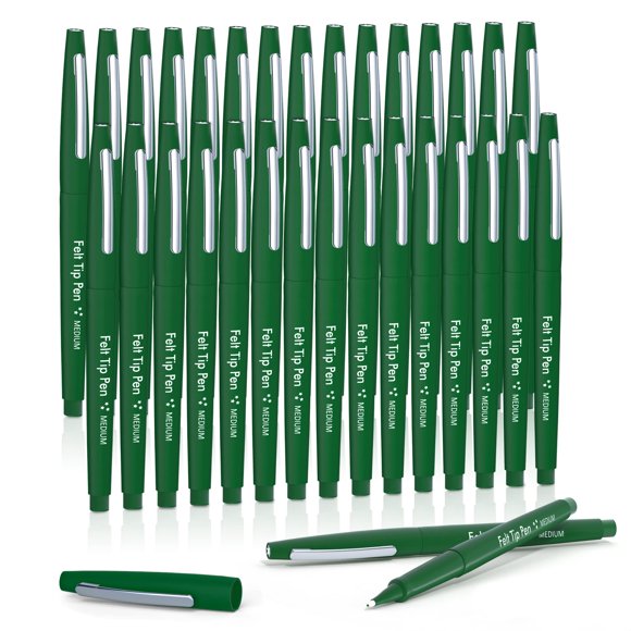 Rotuladores Lelix 30, color verde, 0,7 mm, punta mediana, para diario