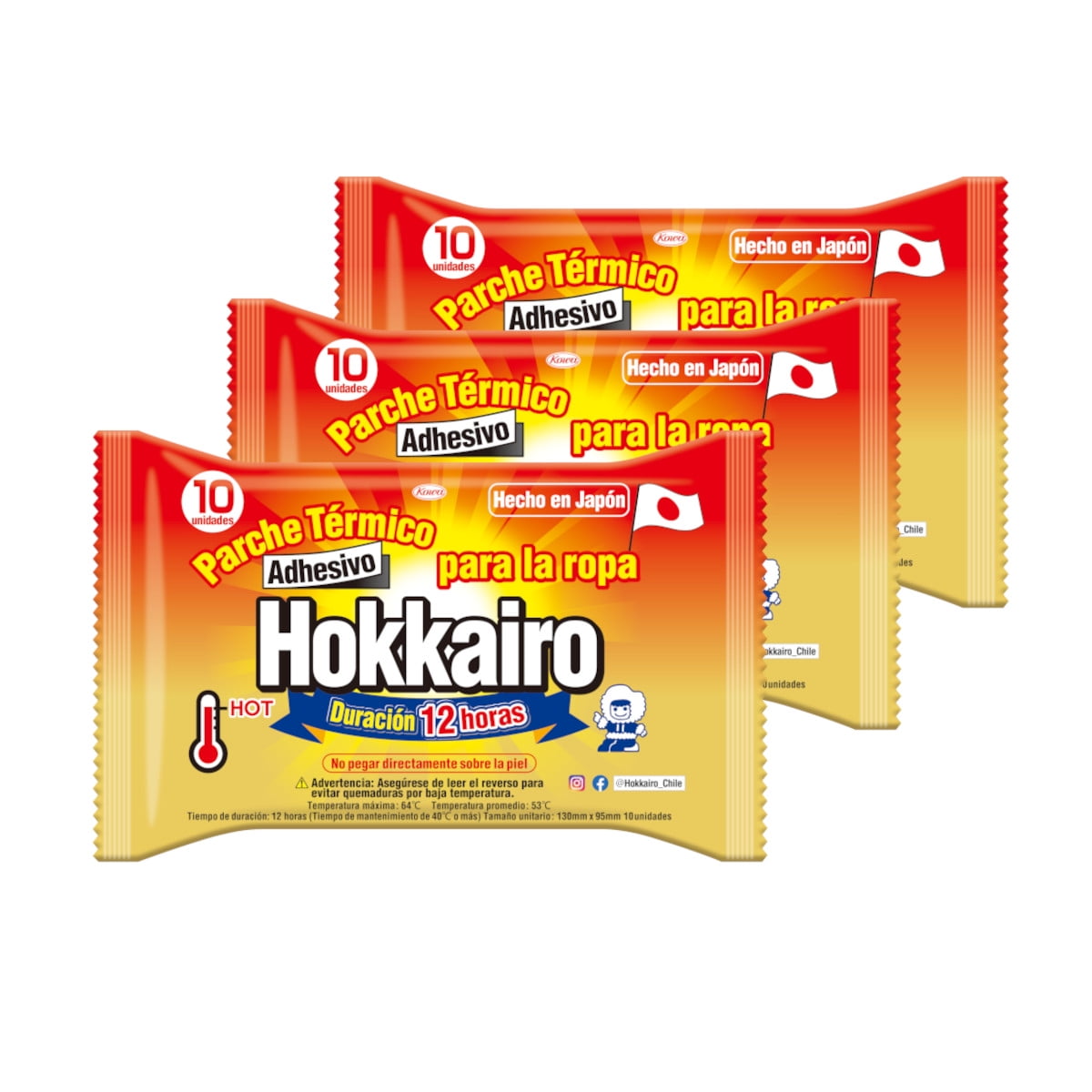 Pack X3 (30 Uni) Parche Térmico Hokkairo