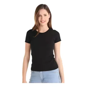 Creaprint - Polera Algodon Mc Mujer Negra Talla M