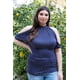 thumbnail image 2 of Blusa de Lunares con Hombros Descubiertos, Manga Corta y Lazo en la Espalda, Talla Grande, Azul Marino/blanco, 2XL, 2 of 5