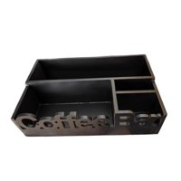 Bothyi - Organizador De Barra De Café, Organizador De Accesorios De Café Para Mostrador De Cafetería, Color Negro