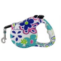 Defensor - Correa Retráctil, Con Botón De Frenado, Perros Mascotas 3Mts Flores