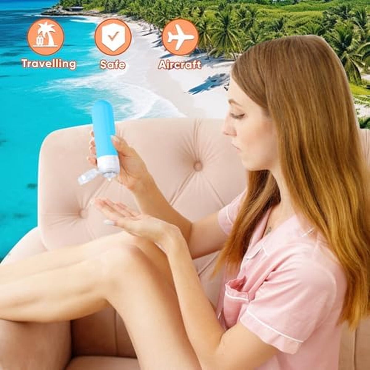Set Botellas Viaje Landisun 18 Unidades Silicona Antiderrame 3oz