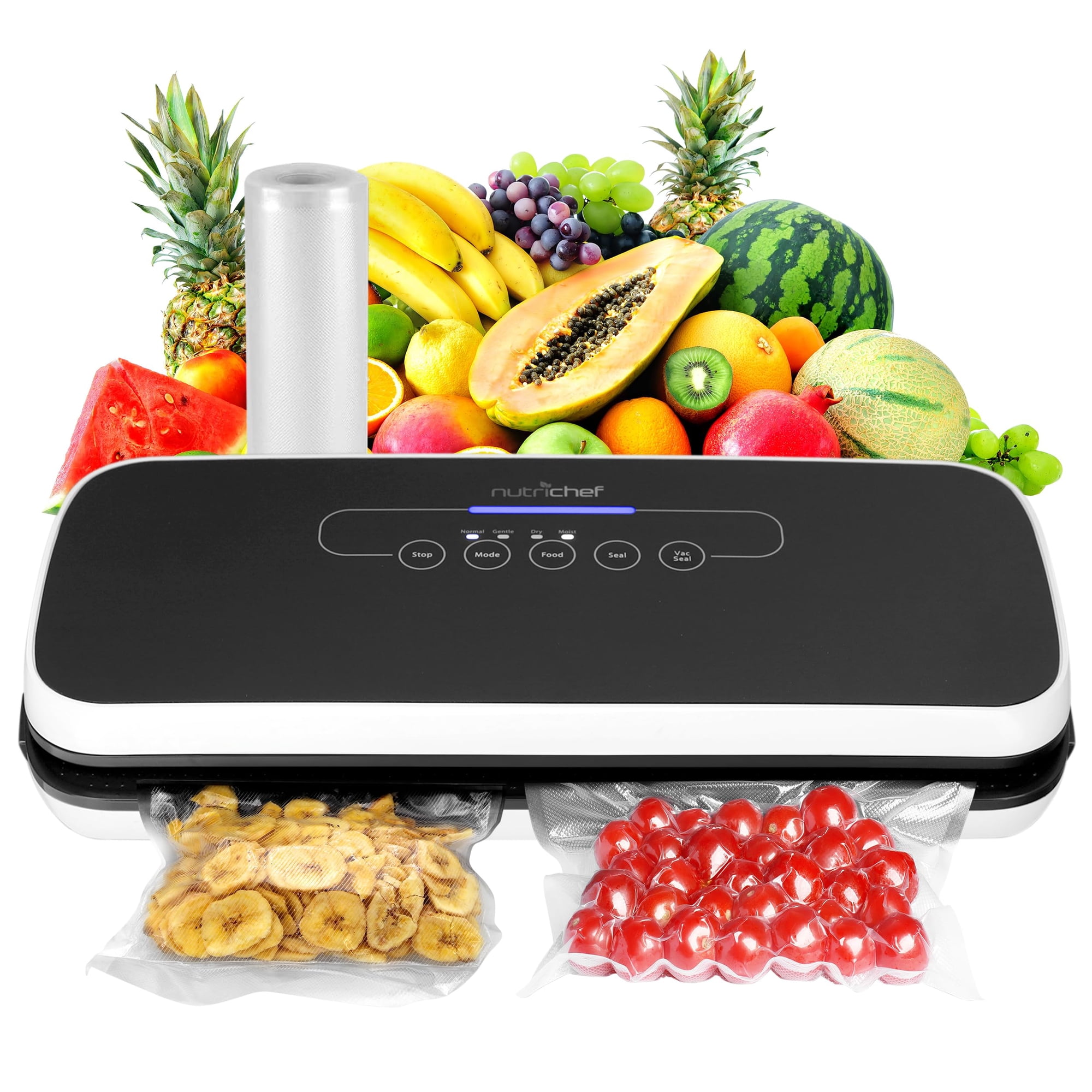 Selladora Al Vacío Para Alimentos Nutrichef, Sellado Automático De Aire, Negra