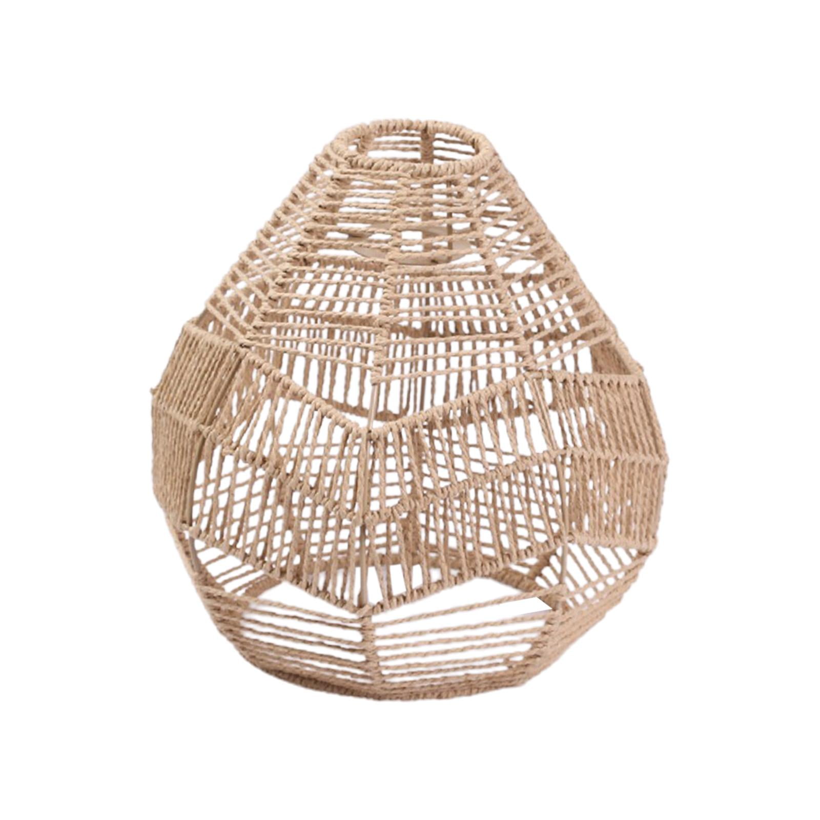 Magideal - Pantalla Colgante De Ratán De Cuerda De Estilo Retro, Decoración De La Casa Del Restaurante Del Hotel, Accesorio De Iluminación De Diseño Elegante, Re , 26x26x6.5cm