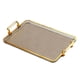 thumbnail image 2 of Bandeja Para Servir Con Asas Bandeja Para Comer Para Centro De Mesa Rectangular Borde Dorado Gris, 2 of 5