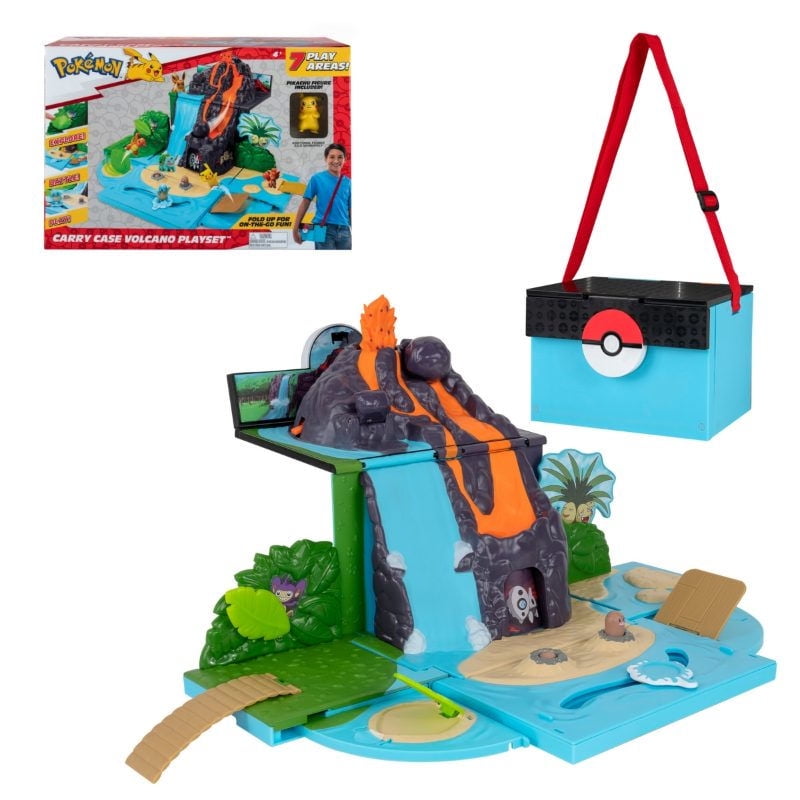 Pokémon - Playset Volcano Pokemon Transformable En Bolso.