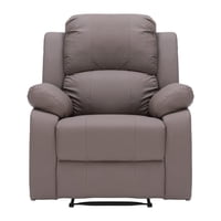 Element Design - Berger Reclinable Con Masajes Y Calefacción Cuero Marrón Claro