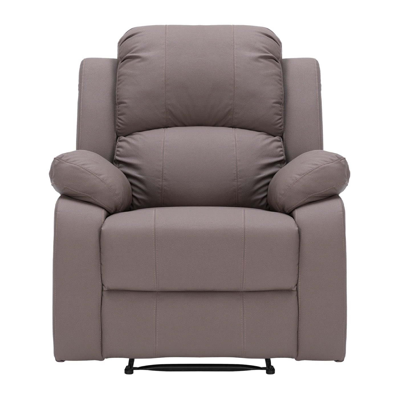 Element Design - Berger Reclinable Con Masajes Y Calefacción Cuero Marrón Claro