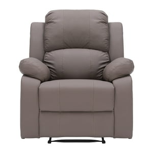 Element Design - Berger Reclinable Con Masajes Y Calefacción Cuero Marrón Claro