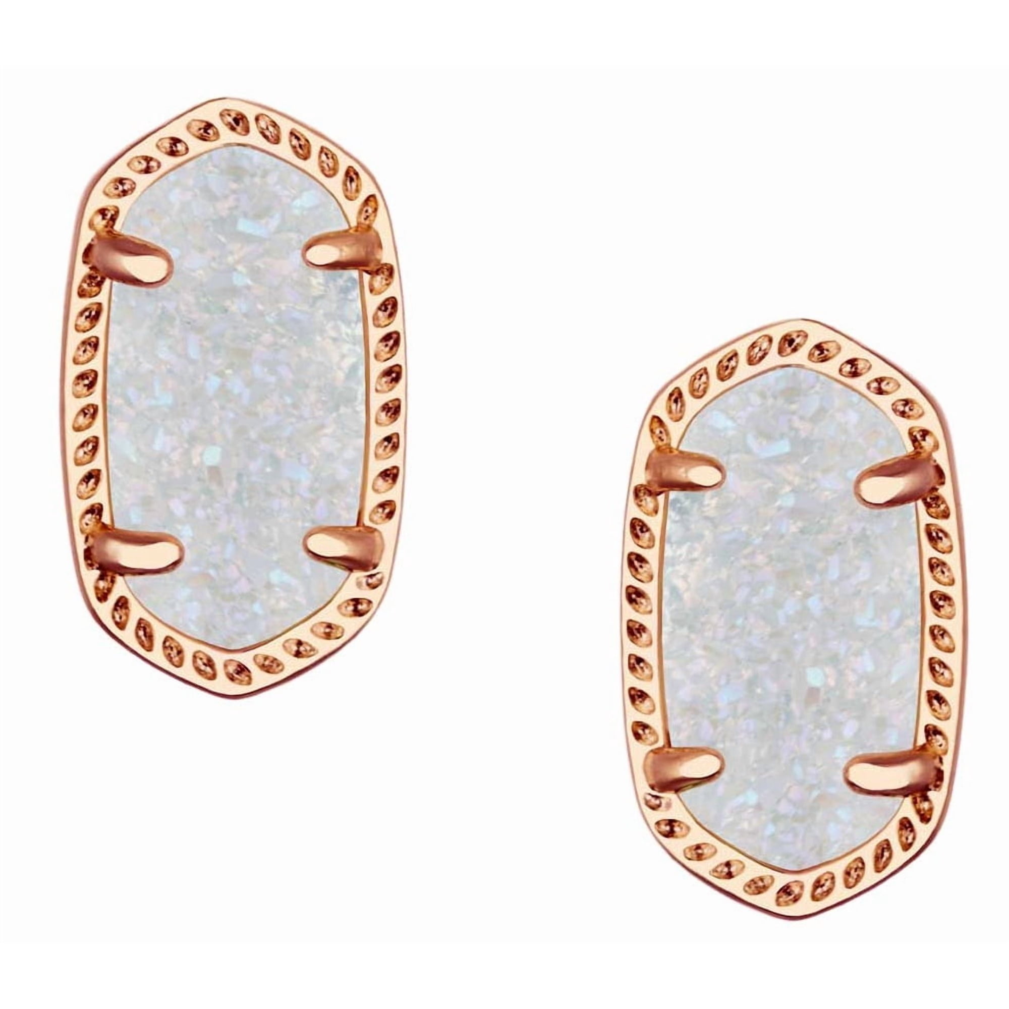 Aretes Kendra Scott Ellie Oro Rosa Drusy Iridiscente