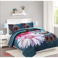 Genérico - Cobertor Chiporro 2 Plazas - Verde Oscuro Flores M1545