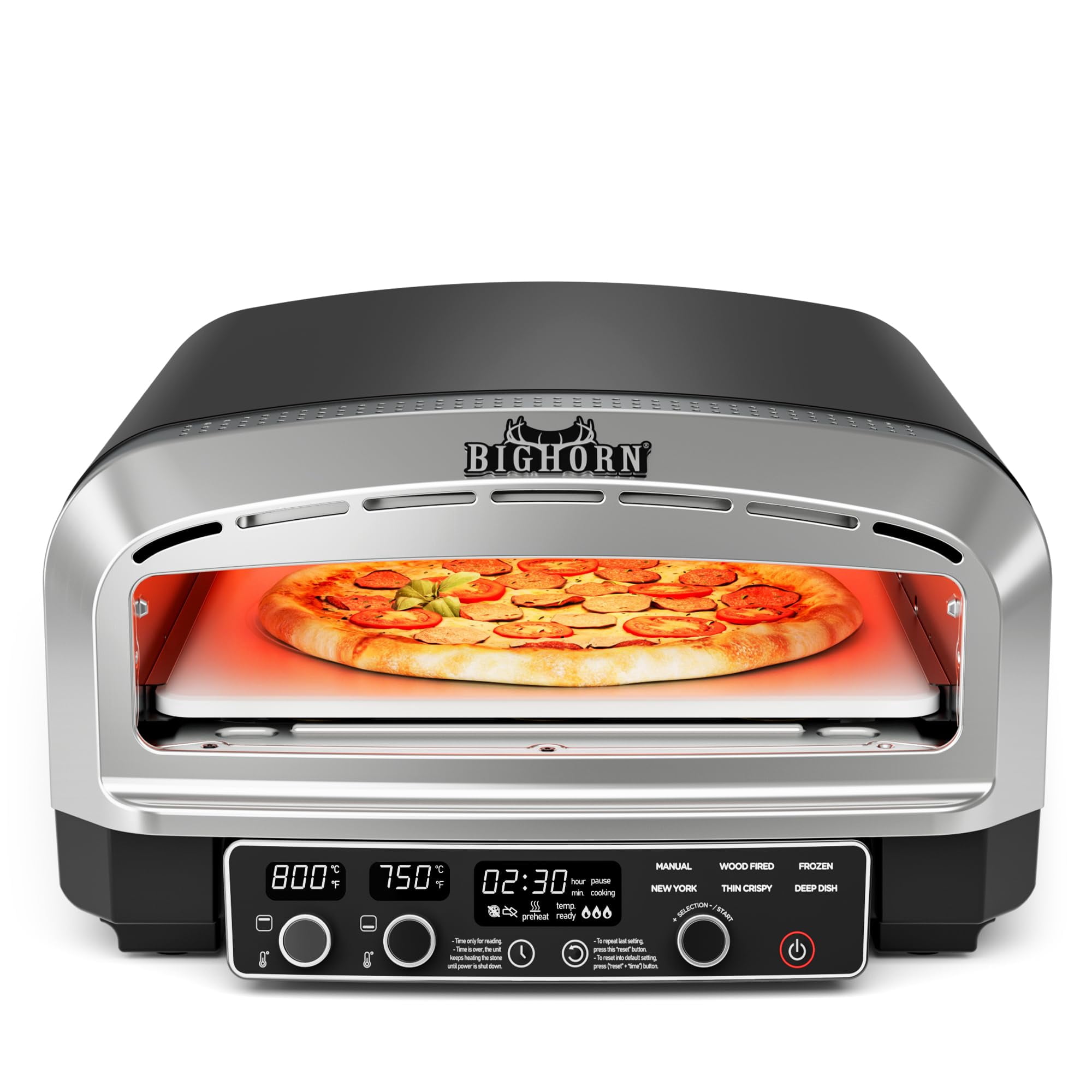 Horno Eléctrico Para Pizza Big Horn Outdoors Para Interiores De 14 Pulgadas