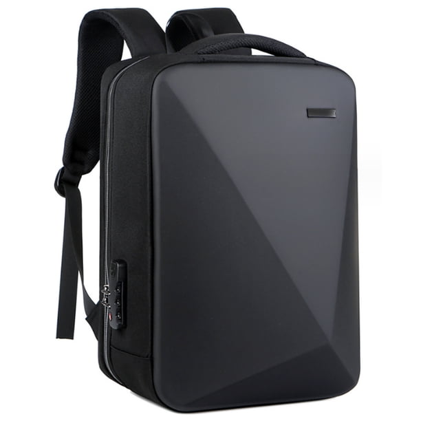 Mochila rígida antirrobo, mochila fina para portátil de negocios y viajes para hombre, resistente al agua y con puerto USB.