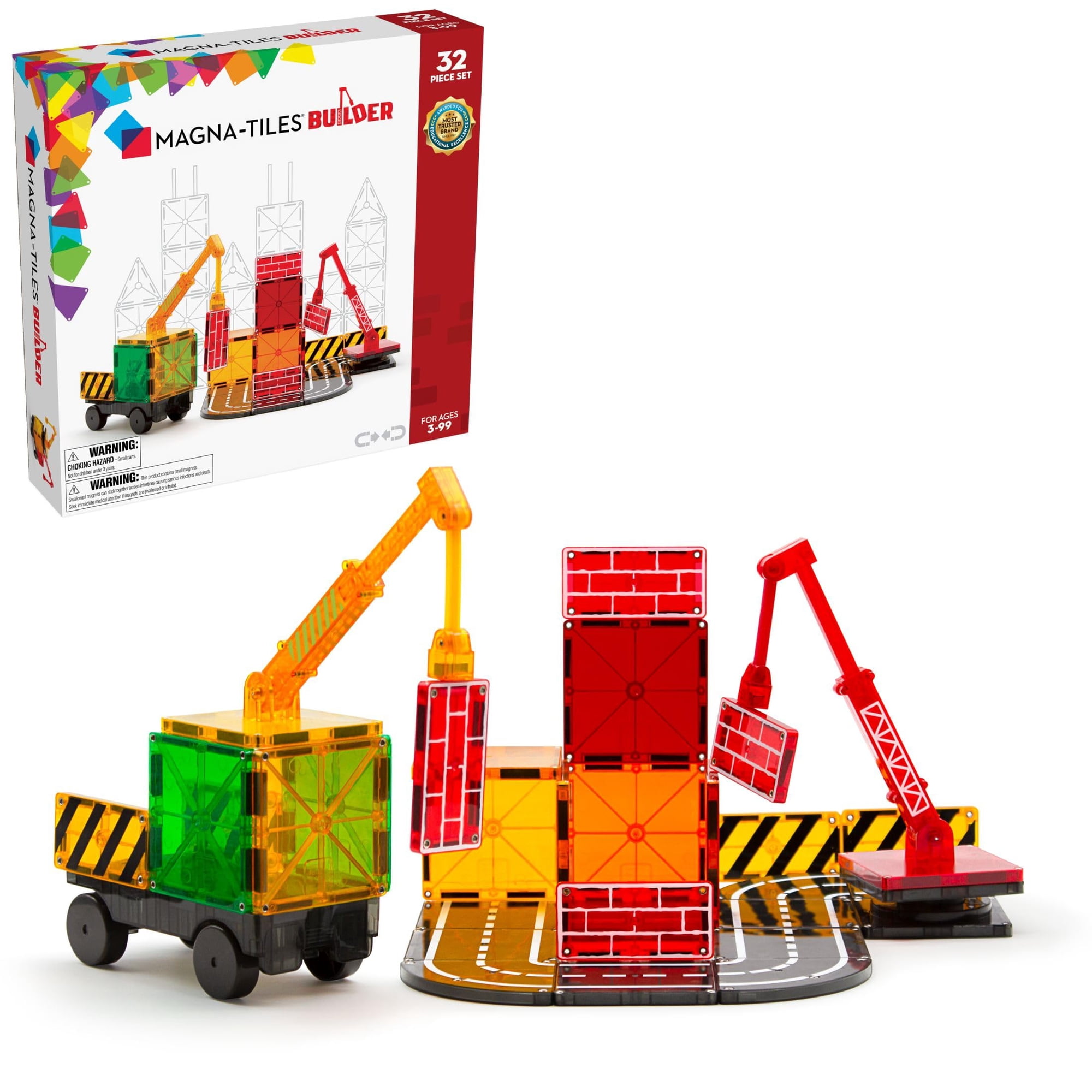 Set De Construcción Magna-tiles Builder 32 Piezas Magnéticas