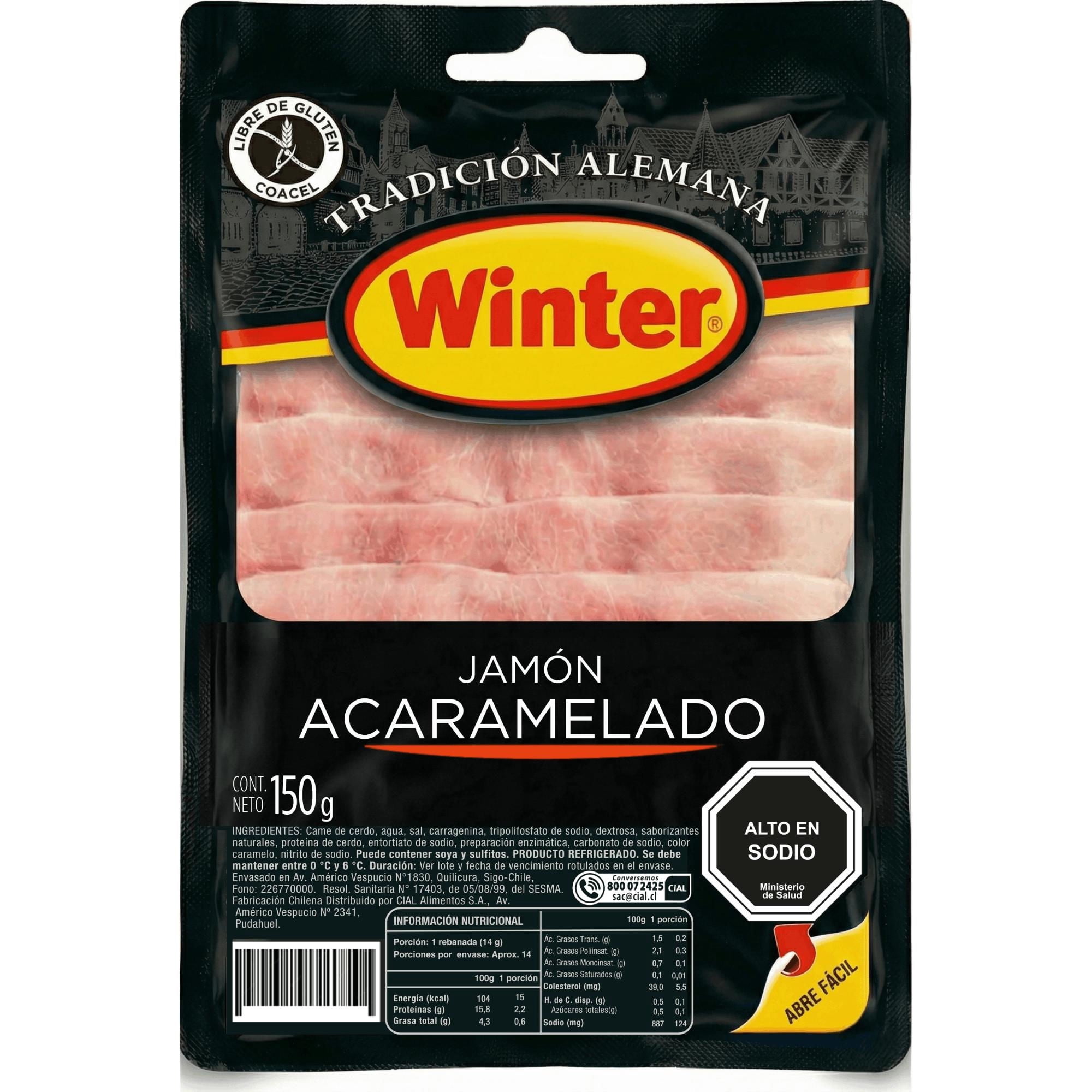Jamón acaramelado laminado, 150 g