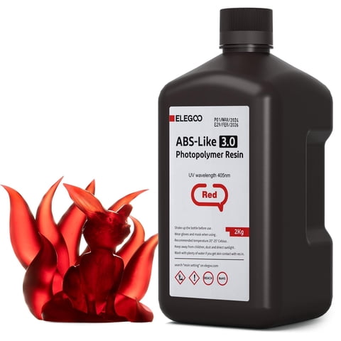Resina Elegoo Abs Like 3.0 Clear Red 2000 Ml Para Impresoras 3D