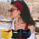 thumbnail image 4 of Diademas anchas negras para mujer, elegantes pañuelos bohemios gruesos, grandes, africanas, deportivas, para yoga, accesorios para el cabello, 4 of 5