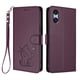 thumbnail image 1 of Funda Volteable con Diseño de Gato para Sony Xperia 10 VI, Morado Oscuro, 1 of 6
