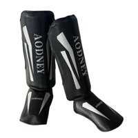 Ioensy - Espinilleras Para Kickboxing, Muay Thai, Almohadillas Para El Empeine De La Espinilla Para Lucha, Sanda, Karate, Color Negro, Talla S