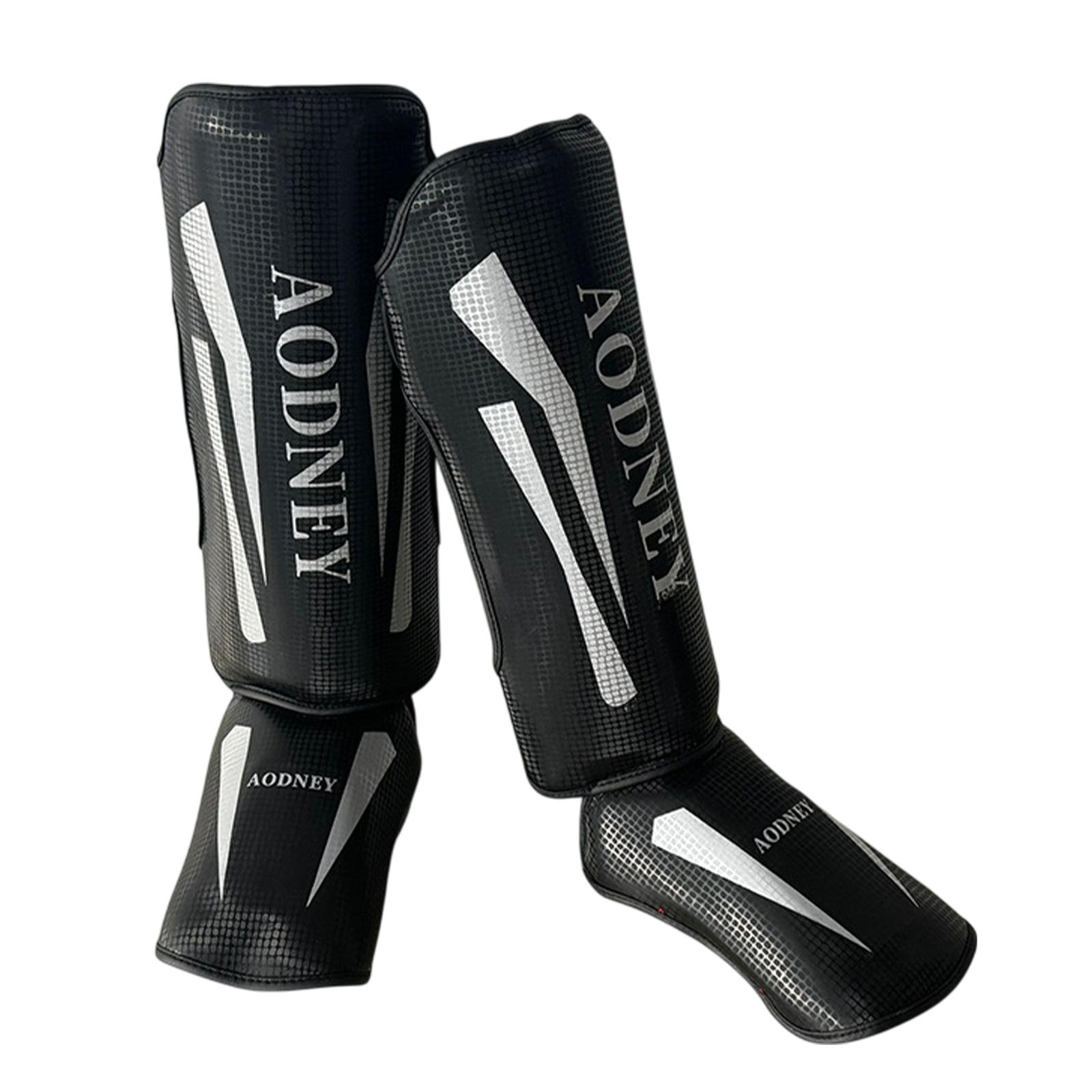 Ioensy - Espinilleras Para Kickboxing, Muay Thai, Almohadillas Para El Empeine De La Espinilla Para Lucha, Sanda, Karate, Color Negro, Talla S