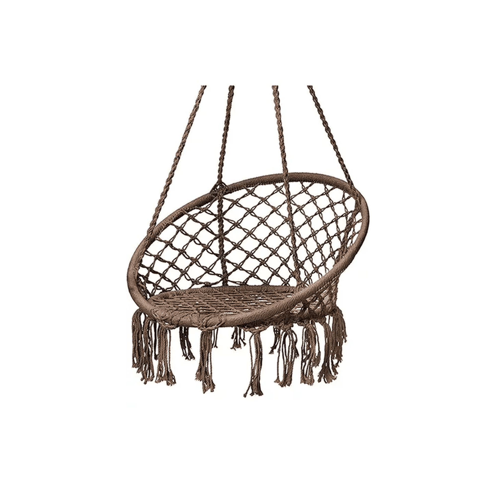 Genérico - Silla Colgante Muna Tejida Café Tipo Columpio Decorativa