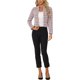 thumbnail image 2 of INSPIRE CHIC Chaqueta de Tweed para Mujer con Cuello Mao, Abierta y Recortada, Talla M, Rosa, 2 of 6