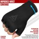 thumbnail image 2 of Guantes interiores de boxeo RDX elásticos para medio dedo, 2 of 7