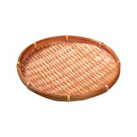 Magideal - Bandeja De Almacenamiento, Cesta Tejida, Soporte Para Aperitivos Y Artículos Diversos, Organizador, Cesta De Frutas De Bambú, Bandeja Para Servir Para 22Cm