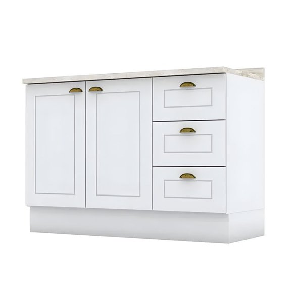 Mueble Cocina Base 2 Puertas 3 Cajones Capal Blanco