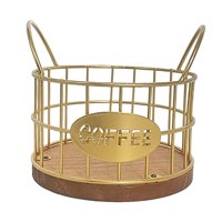 Magideal - Soporte Para Cápsulas De Café, Contenedor De Cápsulas De Café De Metal Con Doble Asa, Organizador, Cesta Para Cápsulas De Café Para Cafeterías, Cocina Oro
