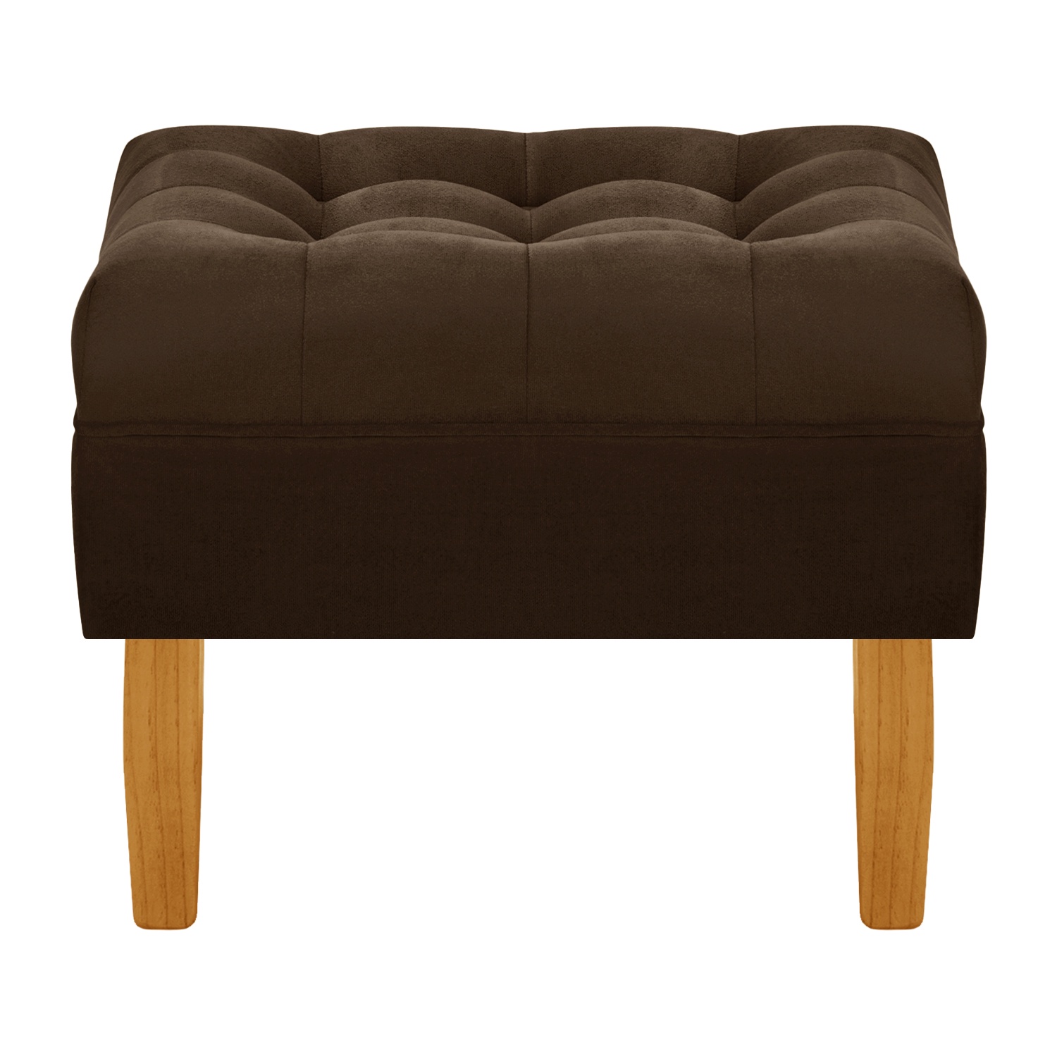 Bodevir - Pouf Wood 1C Felpa 04 Chocolate