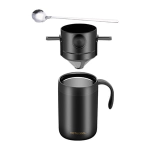 Bothyi - Cafetera Aislada Con Gotero Para Acampar, Picnic Y Exteriores, Color Negro