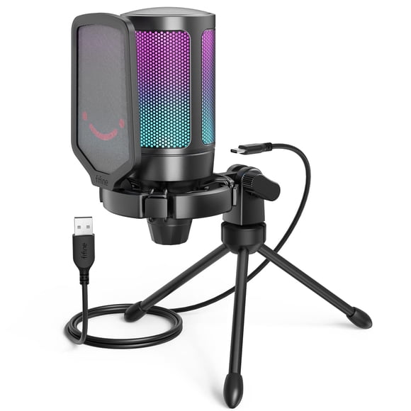 Micrófono USB para juegos FIFINE AmpliGame para PC PS5 con accesorios