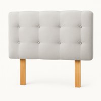 Ethan Desing - Respaldo 2 Plazas Botón Repujado Gris Perla