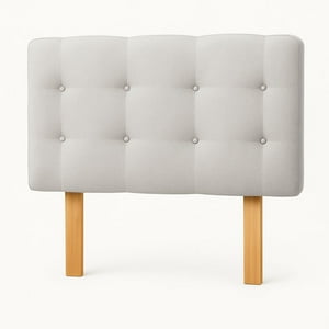 Ethan Desing - Respaldo 2 Plazas Botón Repujado Gris Perla