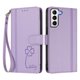 thumbnail image 3 of Funda Cartera Trébol para Samsung Galaxy S21 con Ranuras Tarjetas y Carga Inalámbrica Morado claro, 3 of 6