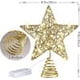 thumbnail image 4 of Adorno para árbol de Navidad con luz LED, adorno para árbol de Navidad, adorno para árbol de Navidad con forma de estrella y encaje, decoración navideña dorada y blanca cálida., 4 of 5