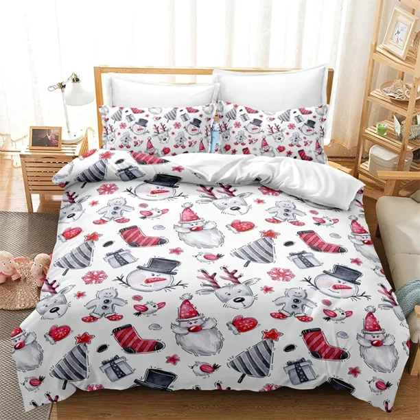 Christmas Boys Cartoon Duvet Cover Pillowcase Bedroom Textile Decor 200x200cm Duvet Cover Bed Set Quilt Cover Pillowcase