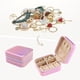 thumbnail image 2 of Caja de accesorios de viaje REGALWOVEN, organizador de accesorios portátil pequeño de cuero PU, soporte de exhibición de almacenamiento rosa, 2 of 7