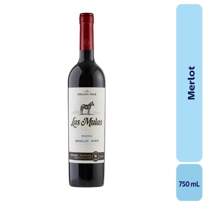 Vino Merlot Botella 750 Ml Las Mulas
