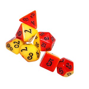 Bothyi - 7 Uds Dados De Juego De Varios Lados Dados Poliédricos Para Ktv Fiesta Juego De Rol Amarillo Rojo