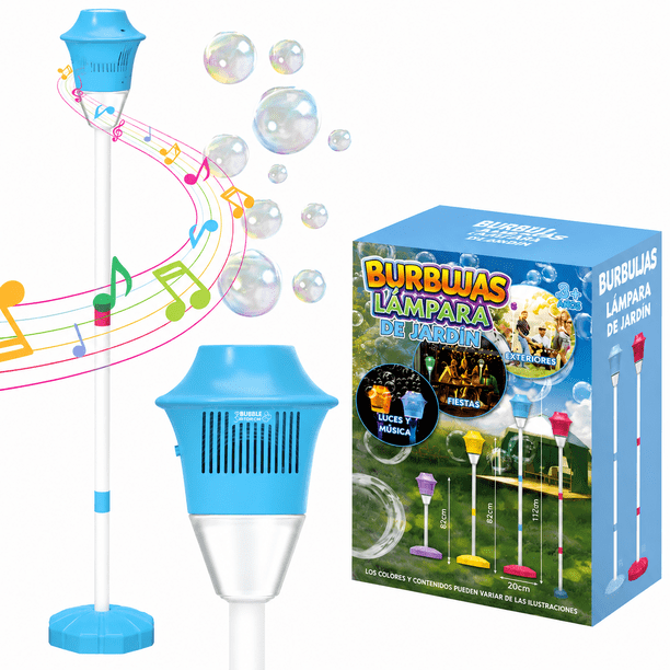 Máquina De Burbujas Con Forma De Farol Con Luz Y Música Azul