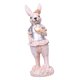 thumbnail image 4 of Estatua De Conejo De Pascua, Figura De Conejo Para Chimenea, Centro De Mesa, Pasillo, Corazón Dorado, Ropa Plateada, 4 of 5