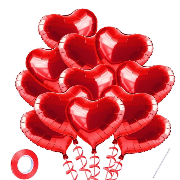 Globos de Lámina CHNBF 12 uds Corazón 45 cm Rojo