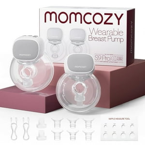 Momcozy S9 Pro Extractor De Leche Eléctrico, Manos Libres, Gris 24Mm, 2 Unid