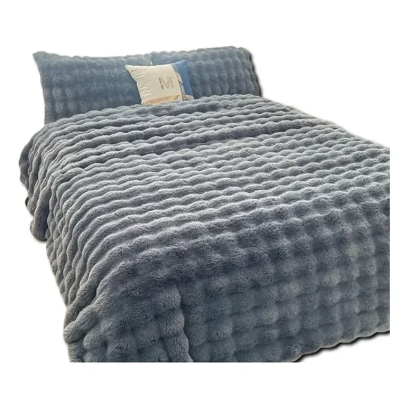 Plumón Invierno 2 Plazas Chiporro Suave Teng Fei 250x230cm Gris Elegante