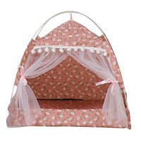 Magideal - Bonita Casa De Tienda Para Gatos, Alfombrilla Para Cachorros, Cojín Suave, Cesta, Perrera Para Nido De Cama Para Perros De Interior, Mascotas, Gatitos , Rosado, M