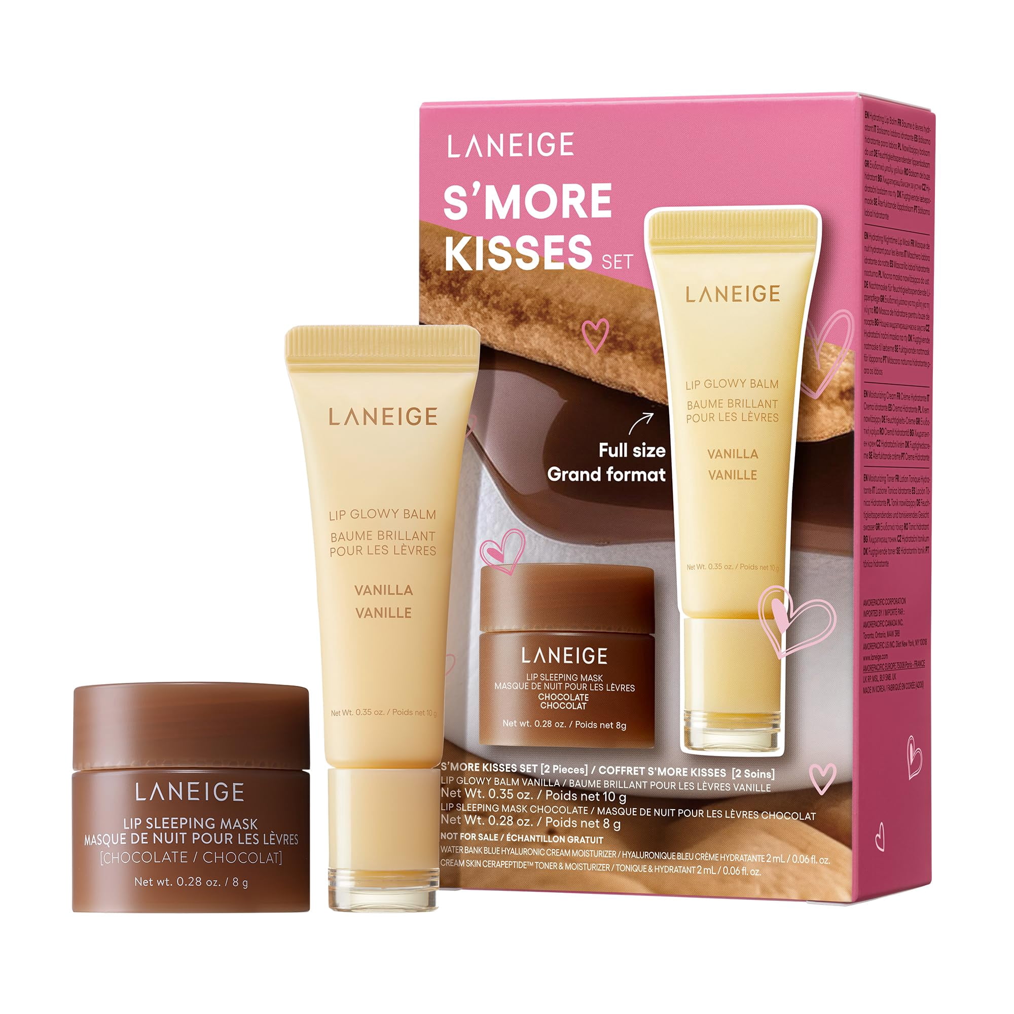 Set De Cuidado De La Piel Laneige S'more Kisses, Máscara Para Dormir Y Bálsamo Para Labios